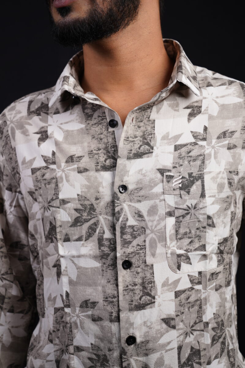 Kufle Mens Geometric  Print Slim Fit Casual Shirt - Image 3