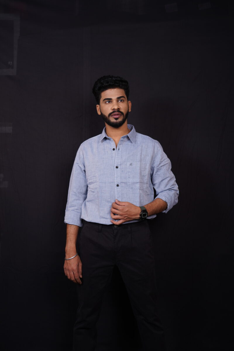 Slim Fit Formal Shirt & Solid Royal Blue T-Shirt – Versatile Styles for Every Occasion! - Image 3