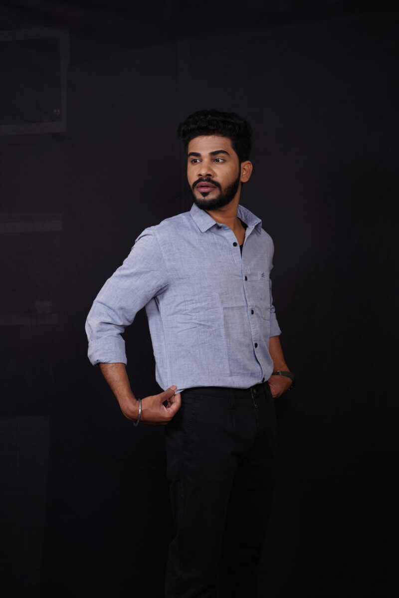 Slim Fit Formal Shirt & Solid Royal Blue T-Shirt – Versatile Styles for Every Occasion! - Image 4